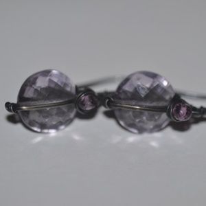 Amethyst & Tourmaline Wire Wrap Earrings